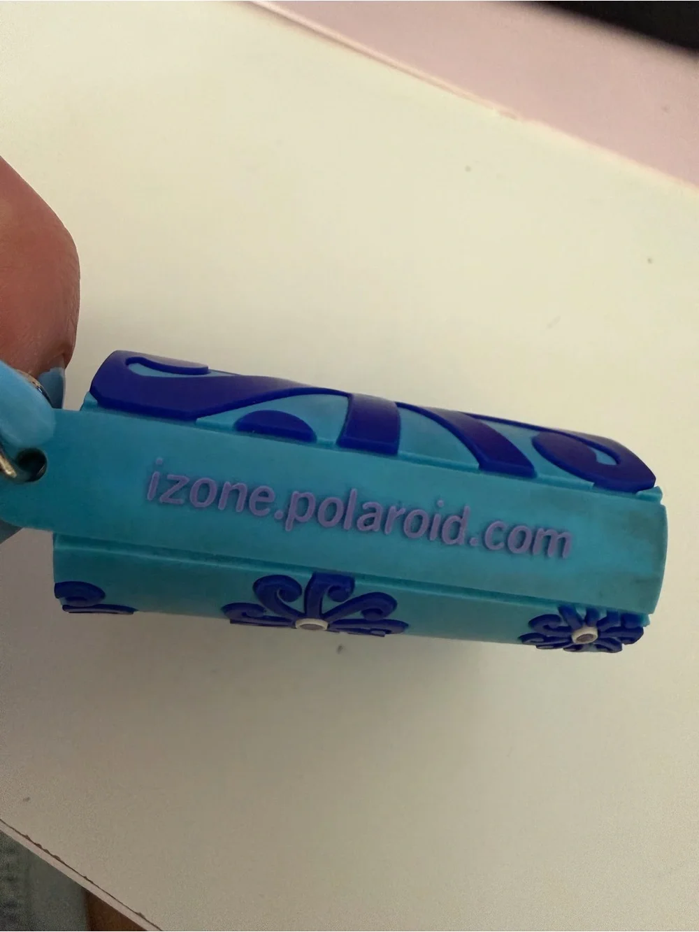 American Girl x iZone Poloroid Photo Album Blue Swirl Keychain Accessory